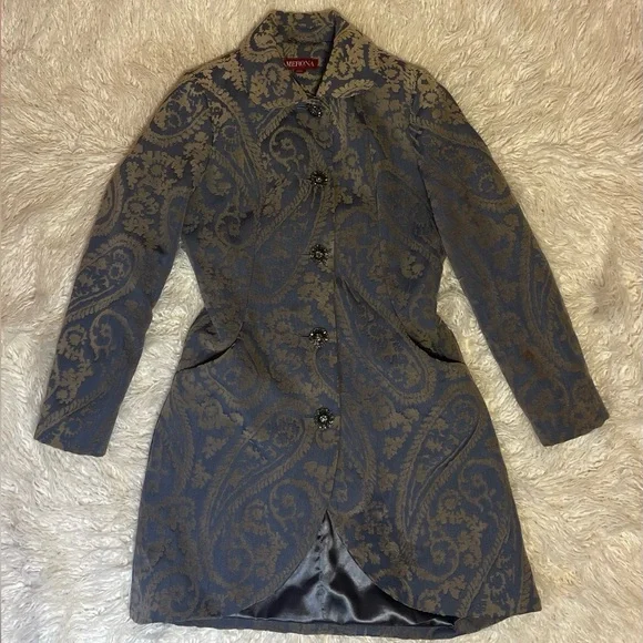 Merona Blue and Gold Paisley Coat - Picture 7 of 7